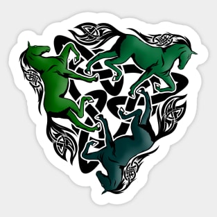 Triquetra. Green Horses. Sticker